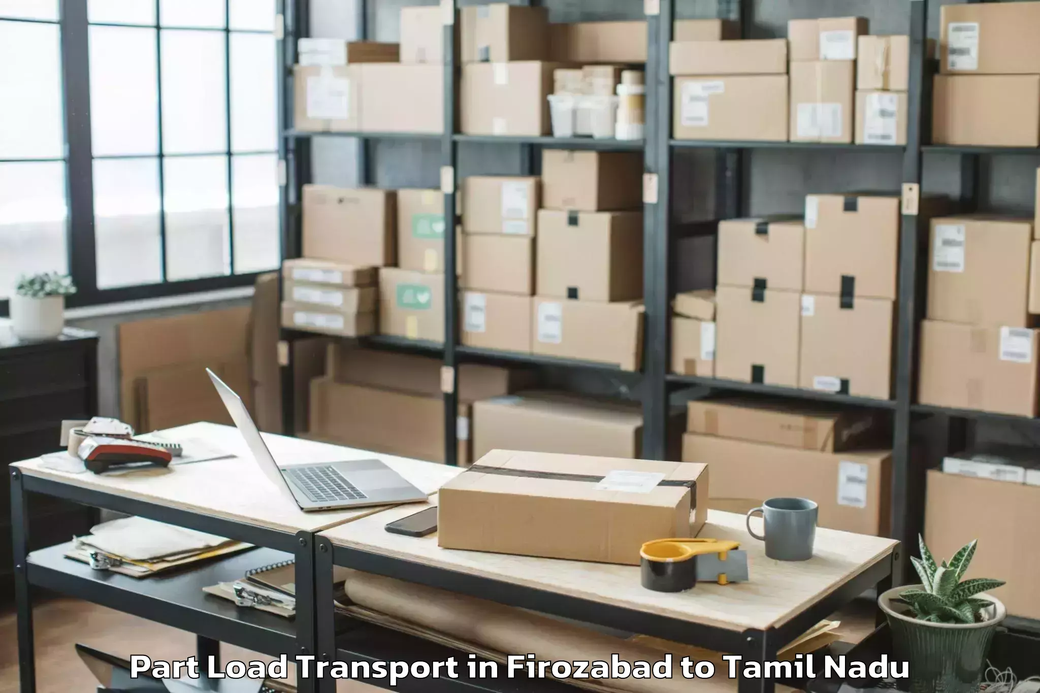 Top Firozabad to Udumalaipettai Part Load Transport Available